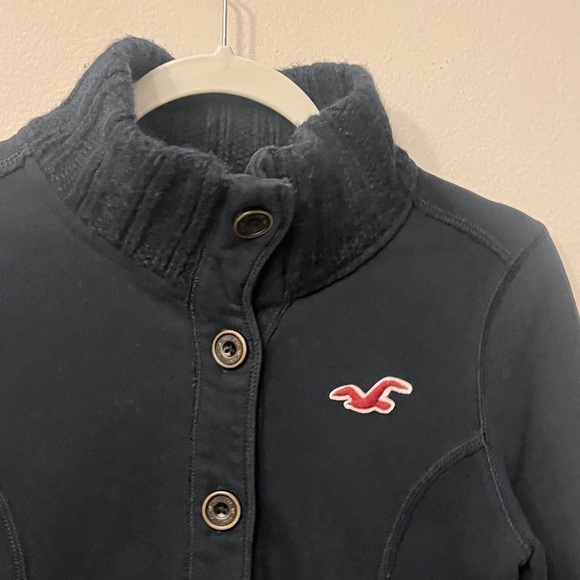 Hollister dark blue Black Button-Up Jacket sz S Y2K 314 - Picture 4 of 10